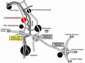&Uuml;bersicht des Anfahrtswegs